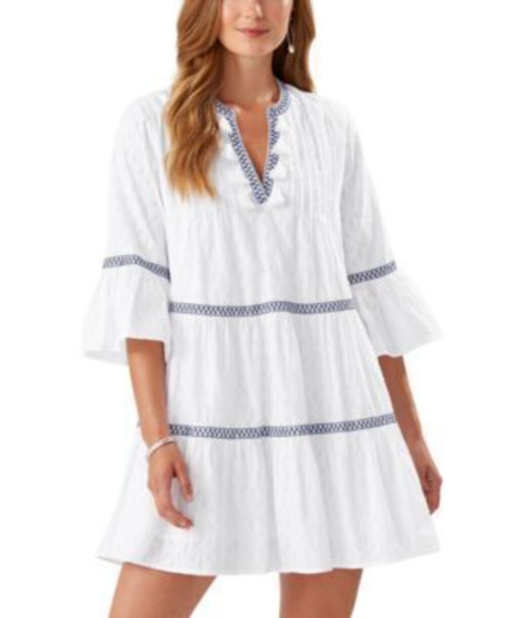 Tommy Bahama Women's White Embroidered Cover-Up Dress in White XS NWT - Picture 3 of 4